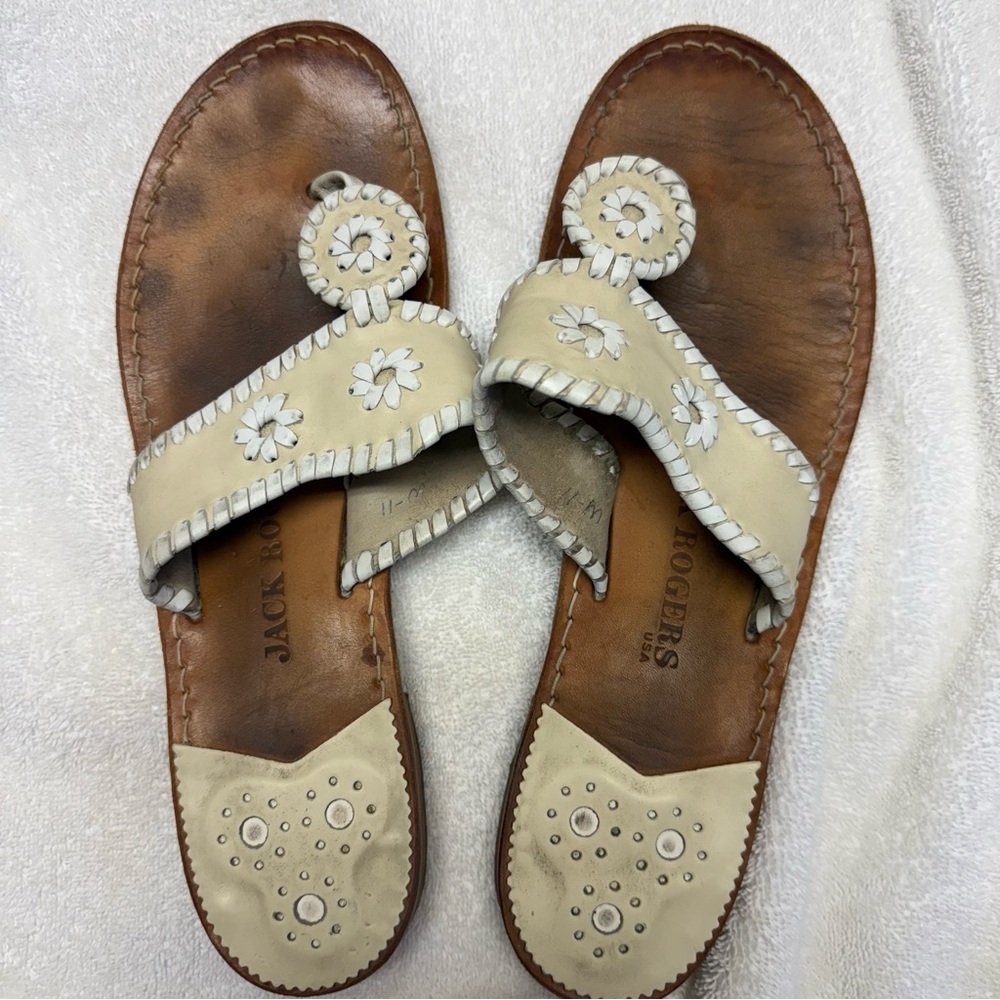 Jack Rogers size 11 cream/white sandals